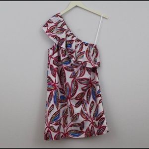 J. Crew One Shoulder Ruffle Floral Dress